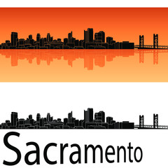 skyline in ai format of the city of  sacramento