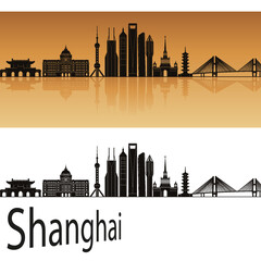 skyline in ai format of the city of  shanghai