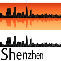 skyline in ai format of the city of  shenzhen