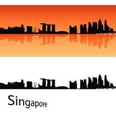 skyline in ai format of the city of  simgapore