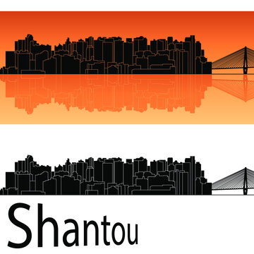 skyline in ai format of the city of  shantou