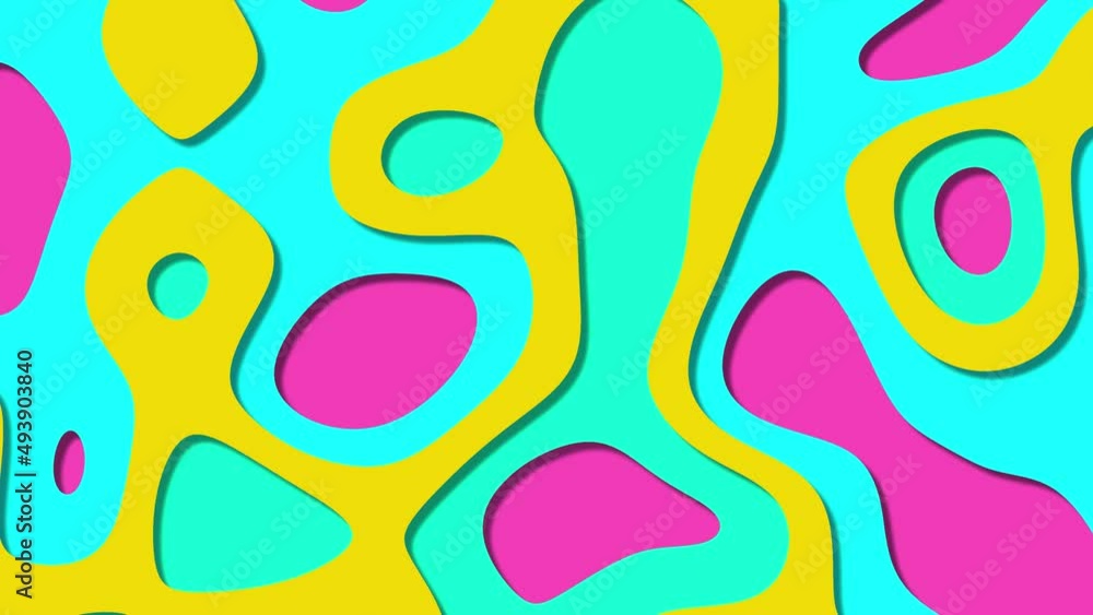 Aufkleber abstract fake paper cut background. seamless loop soft movement of multicolor layers