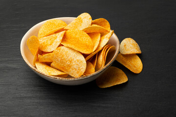 Potato Chips on Black