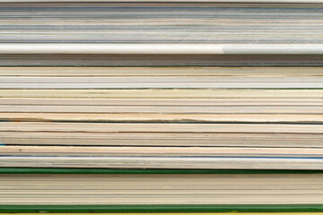Book Stack Texture Background, Old Magazine Edges