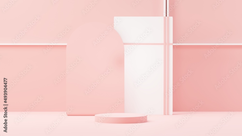 Aufkleber 3d render abstract display podium platform for product presentation and advertising. minimal scene b
