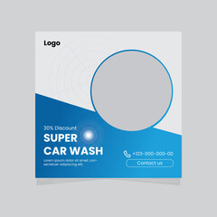 Fototapeta na wymiar Super Car Wash Social Media Banner Design Template