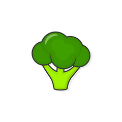 Cartoon icon of broccoli illustration