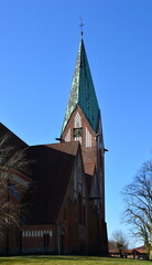 Fototapeta na wymiar Historische Luther Kirche in der Stadt Soltau, Niedersachsen