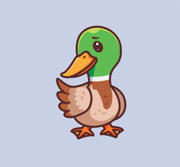 cute duck walking. isolated cartoon animal nature illustration. Flat Style suitable for Sticker Icon Design Premium Logo vector. Mascot Character