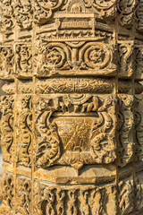 Decorative Pattern - Stone Carving In Qutub Minar, New Delhi, India
