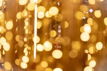 Abstract gold bokeh from light