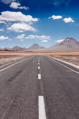 Mountain road in the Atacama Desert, northern Chile, South America