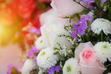 Bright summer floral arrangement background
