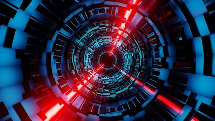 3D Render. Abstract technology big data background concept. Motion of digital data flow. Transferring of big data. Transfer and storage of data sets , block chain, server, hi-speed internet