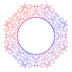Circle frame in form of mandala. Pattern for Henna Mehndi or tattoo decoration. Decorative ornament in ethnic oriental style, vector illustration.	