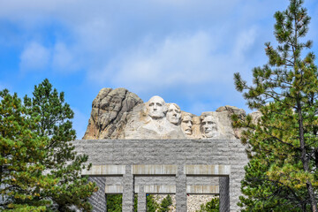 Mt. Rushmore National Memorial Park in Black hills, South Dakota. The sculptures of former U.S....