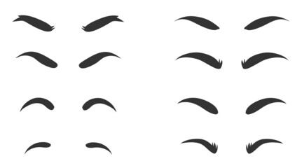 Eyebrows shapes Set. Eyebrow shapes. Various types of eyebrows. Makeup tips. Eyebrow shaping for women.