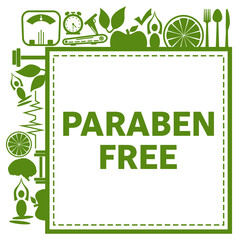 Paraben Free Green Health Concept Symbols Frame Corners 
