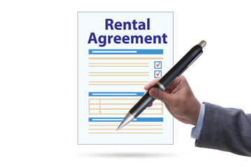 Rental agreement concept with paperwork