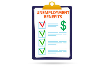 Concept with unemployment benefit form application
