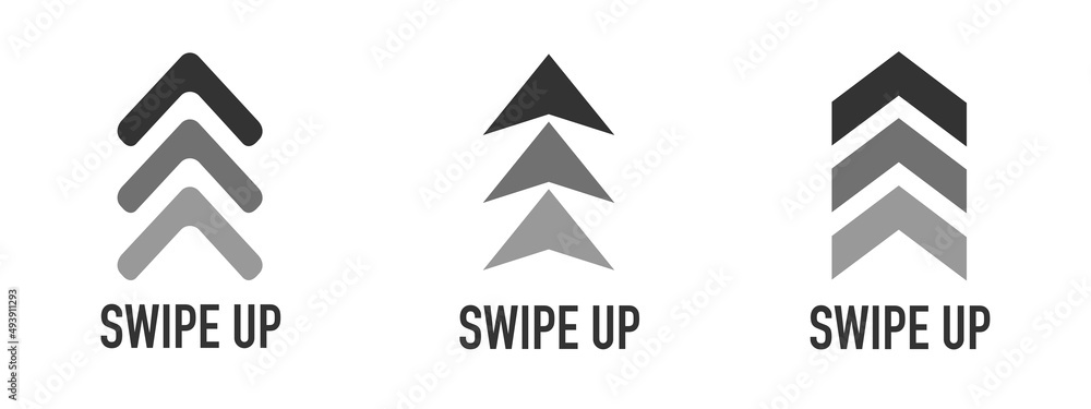 Poster swipe up icon set isolated for stories design blogger. swipe up buttons set for social media. vector
