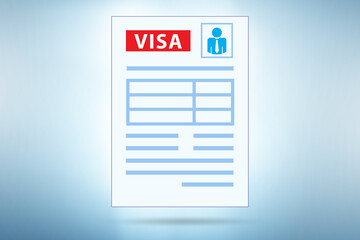Visa application concept for travel