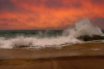 beautiful sunset over the Indian Ocean Sri Lanka