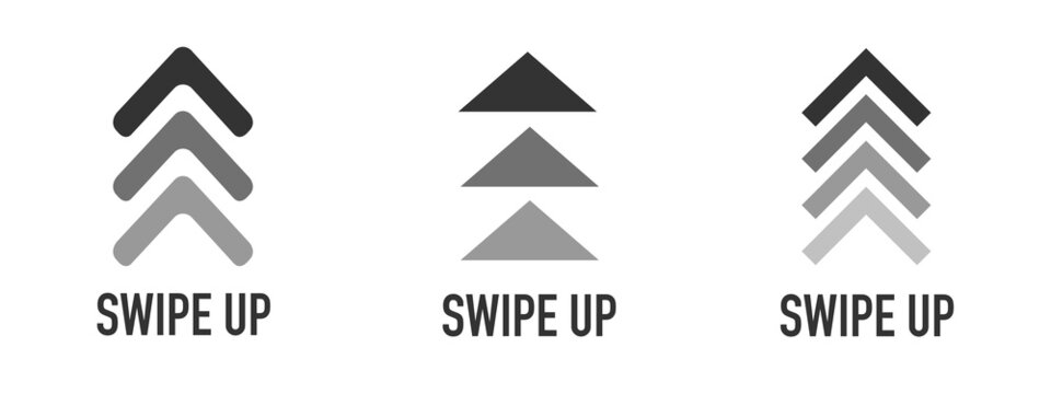 Swipe up icon set isolated for stories design. Swipe up buttons set for social media. Vector