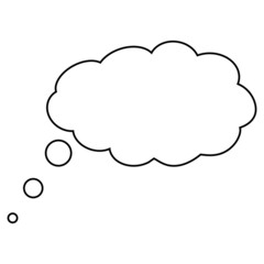 Bubble think dream icon, cloud hot air balloon, comic box template