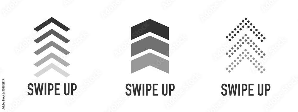 Poster swipe up icon set isolated for stories design blogger. swipe up icons set for social media. vector