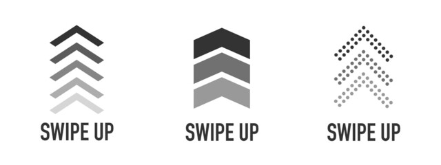 Swipe up icon set isolated for stories design blogger. Swipe up icons set for social media. Vector