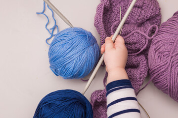 Beautiful colorful  background Knitting 