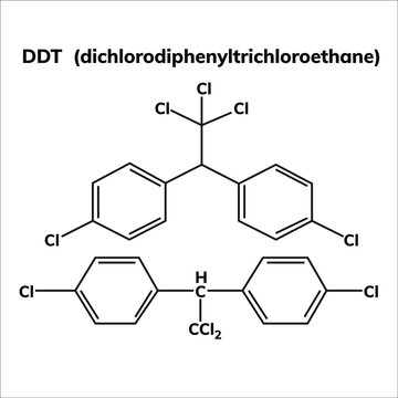 Dichlorodiphenyltrichloroethane or DDT chemical structure