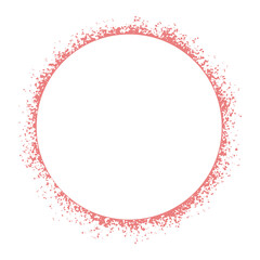 Round frame paint splatter isolated vector illustration. Circular rim abstract spots. Circle template for postcard design, congratulations or invitations