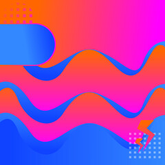 rainbow gradient wave background Modern abstract blue poster. Hipster Frame. Modern Layout Circle. 3d Landing Page. website template