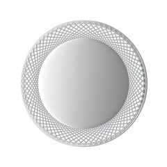 Round button with metal mesh around it