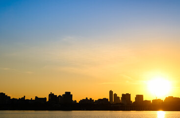 Fototapeta na wymiar Sunset Skyline of Seoul, South Korea