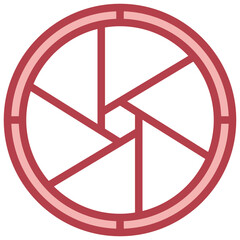 APERTURE red line icon,linear,outline,graphic,illustration