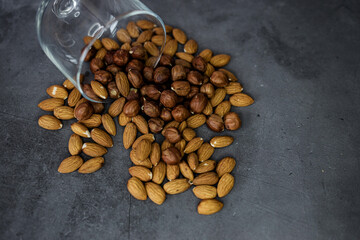 almonds and hazelnuts
