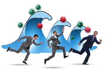 Concept of covid wave in coronavirus pandemic