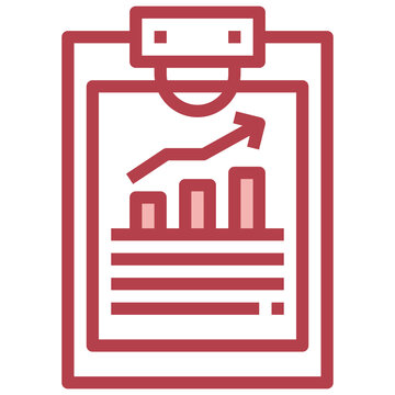 Graph Red Line Icon,linear,outline,graphic,illustration