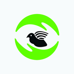 nature bird hand logo