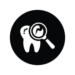 Gum, search, tooth icon. Black vector sketch.