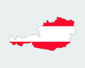Fototapeta premium Austrian Map Flag. Map of Austria with country flag of Austria. Vector illustration.