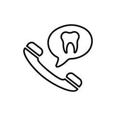 Dental, call, center line icon. Outline vector.