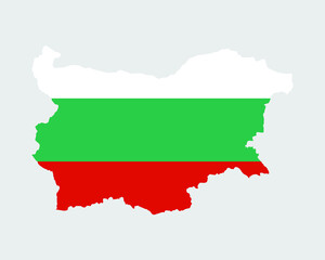 Bulgaria Map Flag. Map of Bulgaria with the Bulgarian country flag. Vector Illustration.