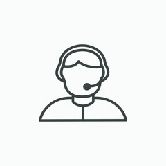 male customer support icon vector. help center symbol 