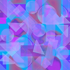 Blue geometric seamless pattern. Geometric forms on a blue background. Abstract wallpaper.