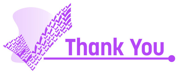 Thank You Purple Tick Mark Textured Horizontal Horizontal 