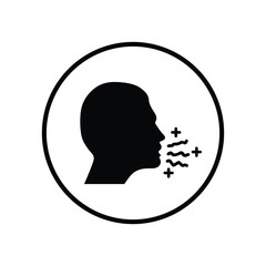 Mouth, smell, tooth icon. Black vector sketch.